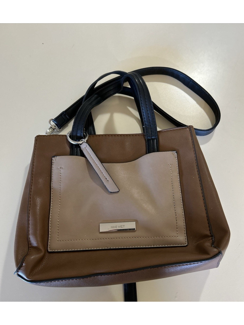 Nine West Tan/ Brown Handbag Shoulder Strap and crossbody clean